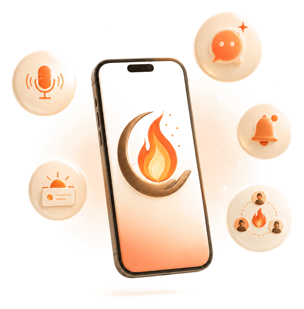 The Ember app, with its everyday features glowing softly around it